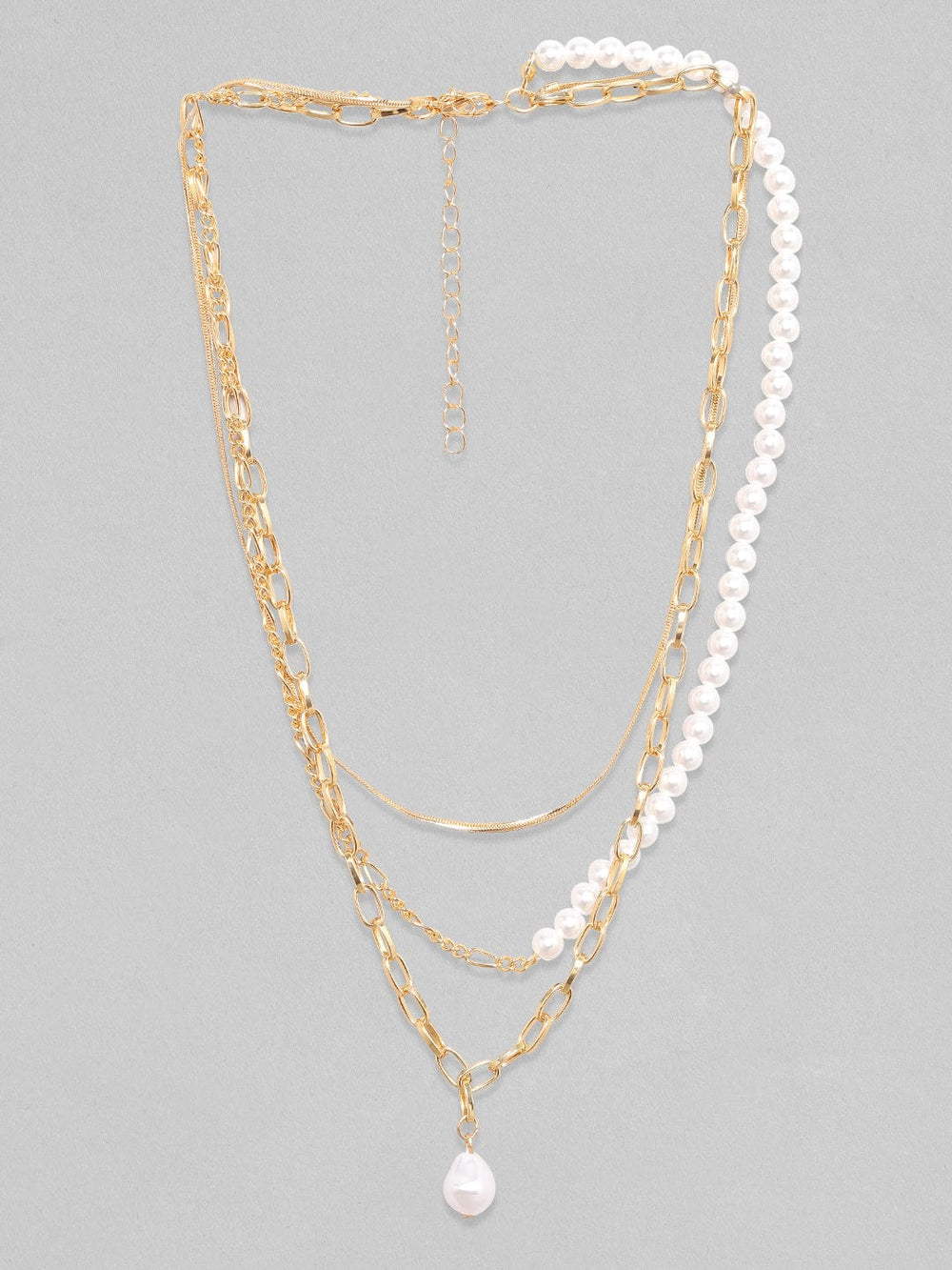 Rubans Voguish Brass Gold-Plated Layered Necklace Chain & Necklaces