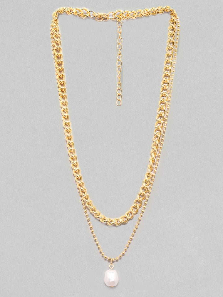 Rubans Voguish Brass Gold-Plated Layered Necklace Chain & Necklaces