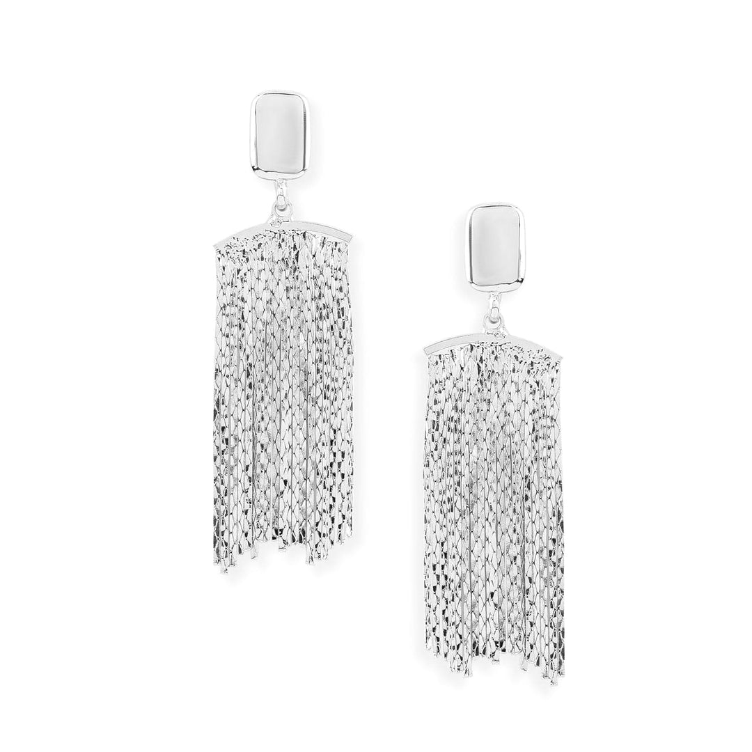 Rubans Voguish Chic Cascade Silver Plated Multiple Chain Earrings Drop Earrings