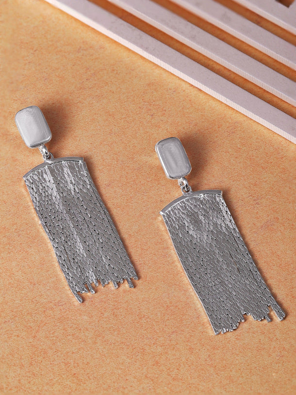 Rubans Voguish Chic Cascade Silver Plated Multiple Chain Earrings Earrings
