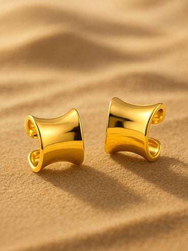 Rubans Voguish Classic Elegance Gold Plated Half Hoop Earrings Earrings