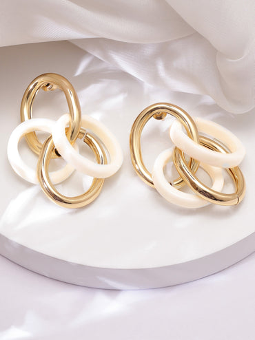 Rubans Voguish Classic Gold Plated Stud Earrings Earrings
