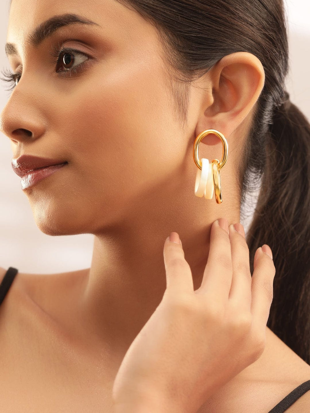 Rubans Voguish Classic Gold Plated Stud Earrings Earrings