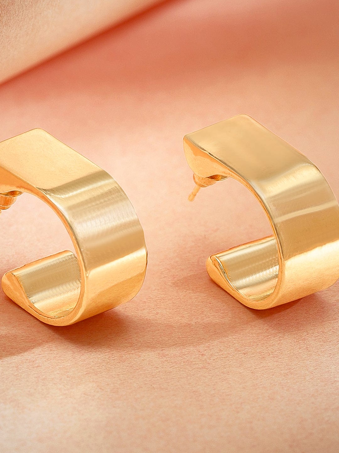 Rubans Voguish Elegant Allure Gold Plated Hoop Earrings Earrings