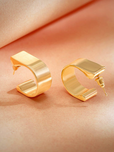 Rubans Voguish Elegant Allure Gold Plated Hoop Earrings Earrings