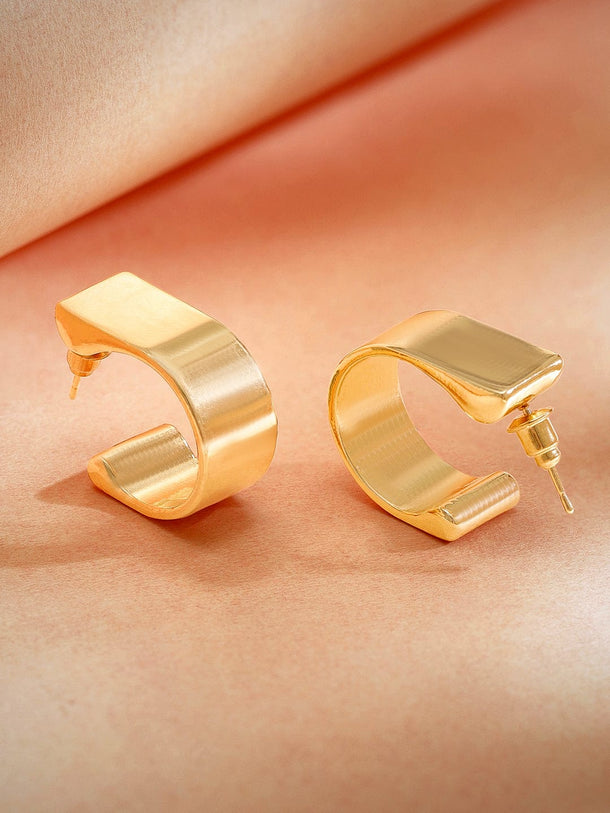 Rubans Voguish Elegant Allure Gold Plated Hoop Earrings Earrings