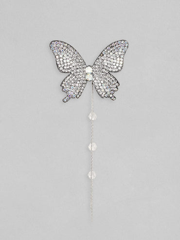 Rubans Voguish  Enchanting Butterfly Stud Earrings with Beaded Hangings Earrings