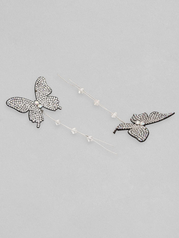 Rubans Voguish  Enchanting Butterfly Stud Earrings with Beaded Hangings Earrings