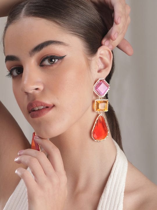 Rubans Voguish Geometric Drop Earrings Bangles & Bracelets