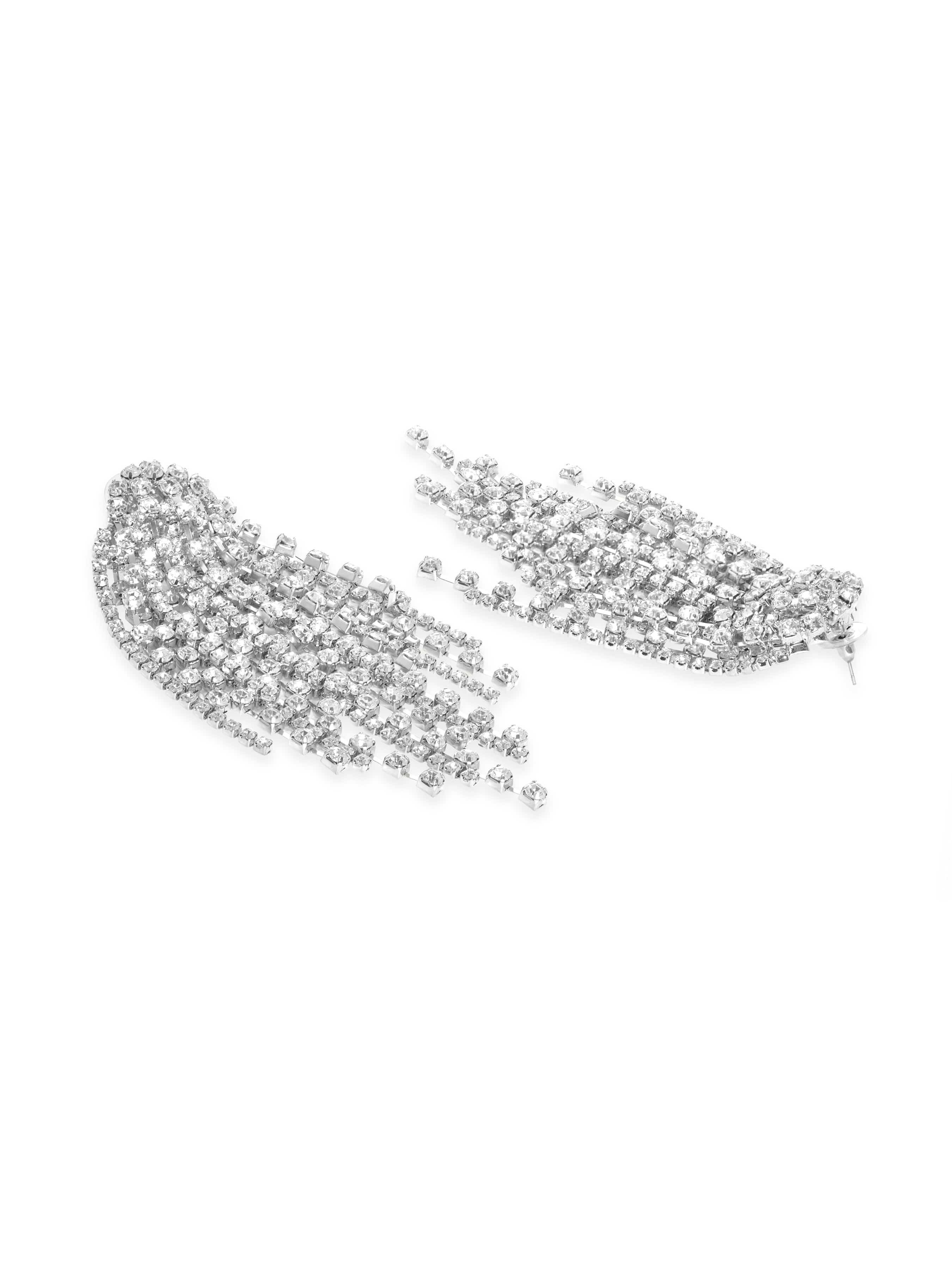 925 Sterling Silver CZ Drop Earrings with White Stone – VOYLLA