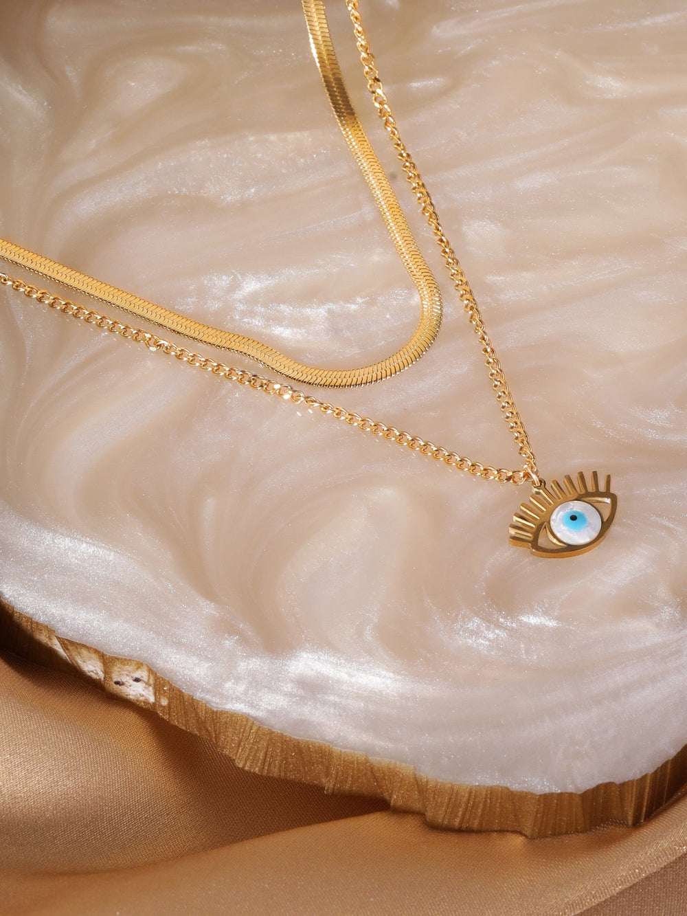Rubans Voguish Gilded Elegance Stainless Gold Tone Pendant Necklace Necklace