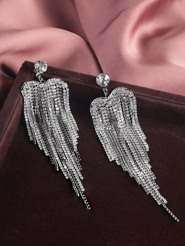 Rubans Voguish Gilded Elegance Zircon Drop Earrings Earrings