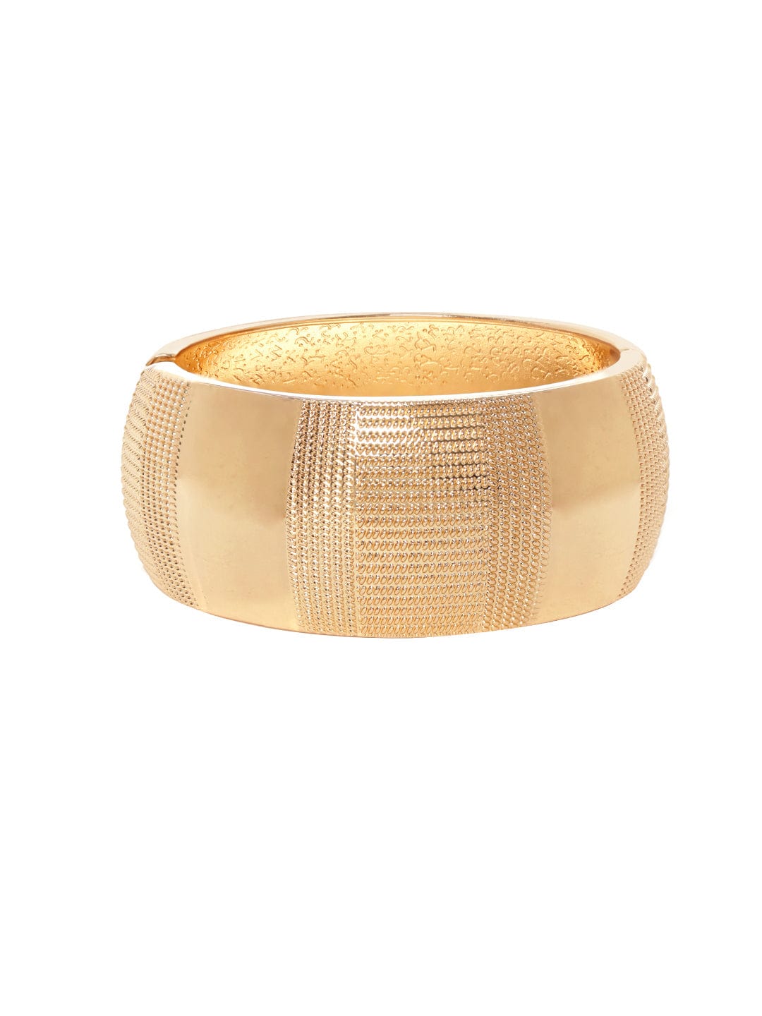 Rubans Voguish Gilded Harmony: Set of 2 Gold-Colored Bracelets Bangles & Bracelets