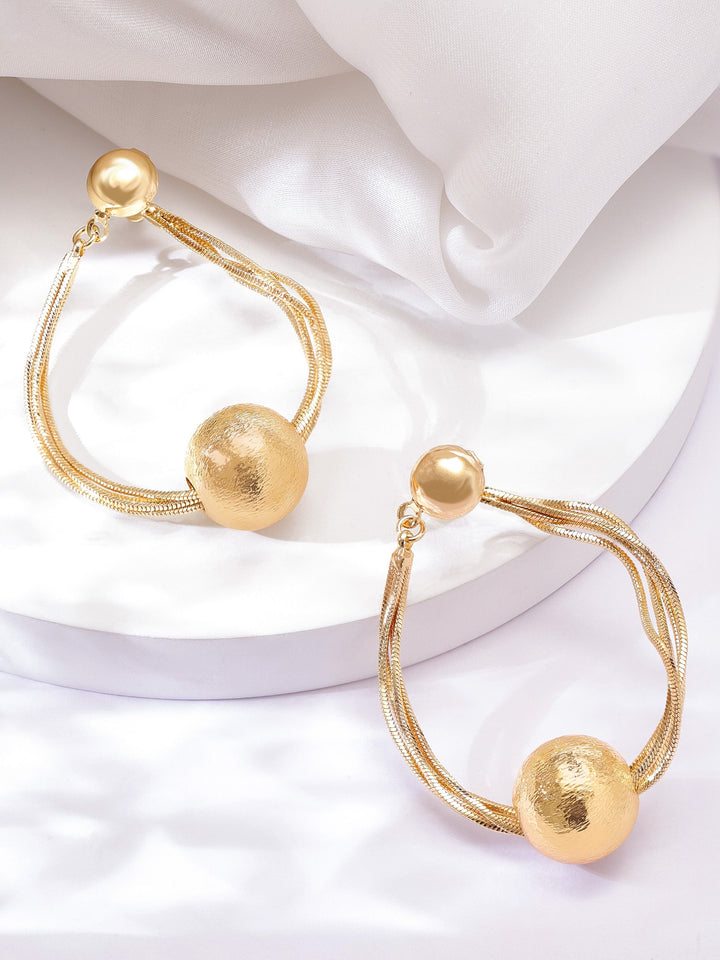 Rubans Voguish Gilded Opulence Gold Plated Drop Earrings Earrings