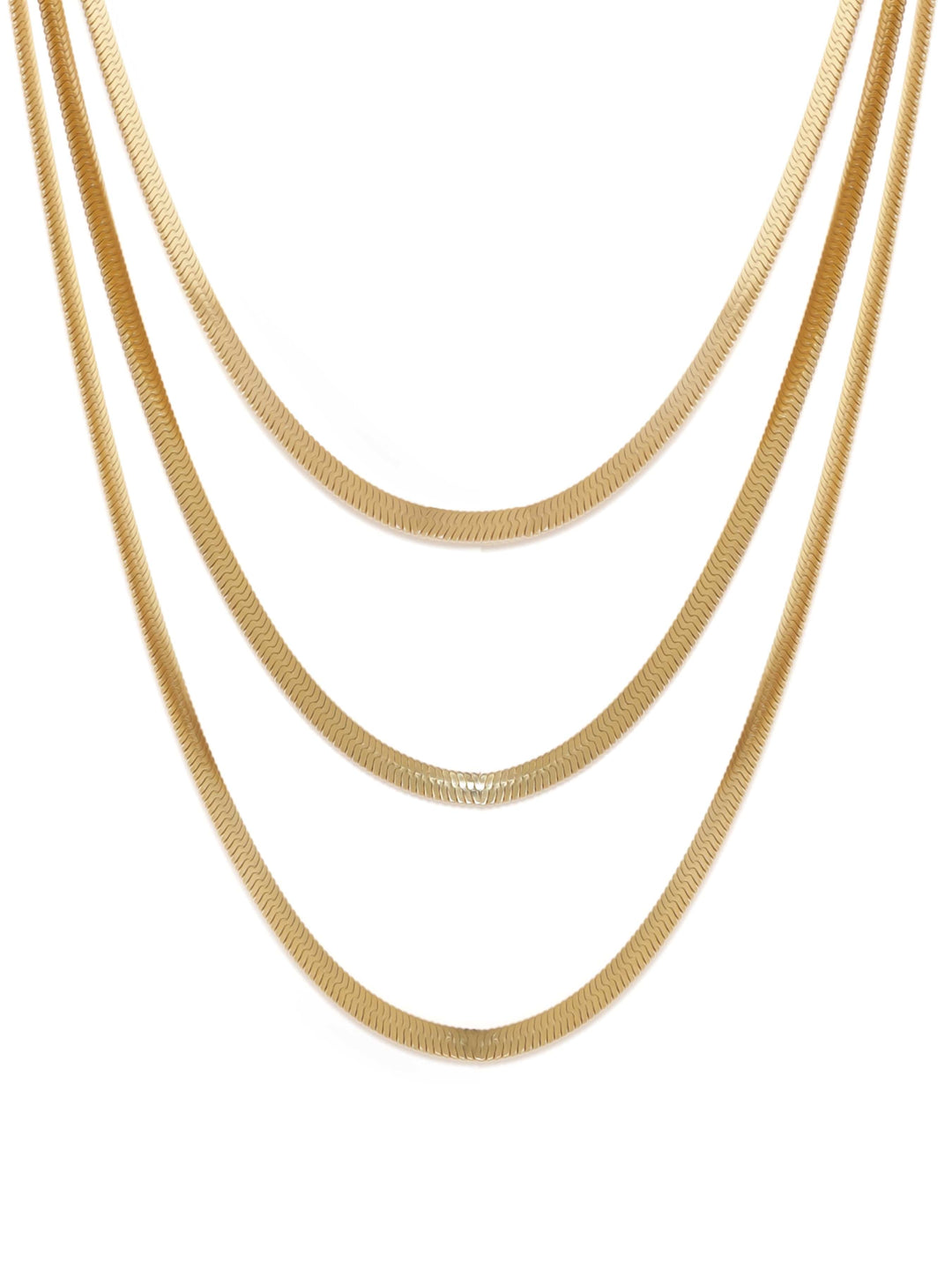 Rubans Voguish Glamorous Cascade Stainless Gold Tone Multi-Layer Necklace Necklace