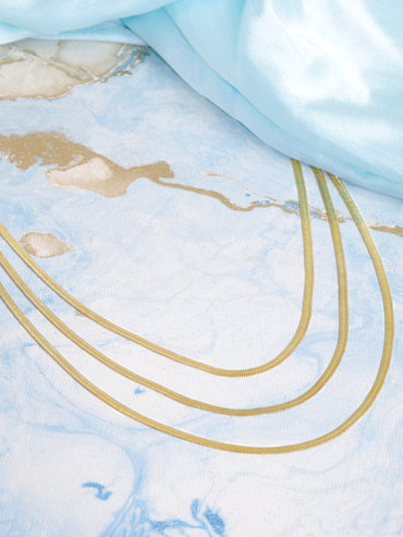 Rubans Voguish Glamorous Cascade Stainless Gold Tone Multi-Layer Necklace Necklace