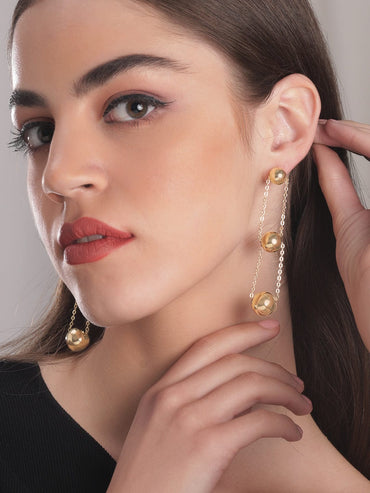 Rubans Voguish Gold Dangle Earrings Earrings