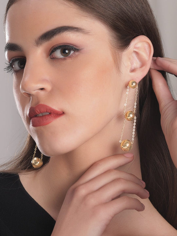 Rubans Voguish Gold Dangle Earrings Earrings