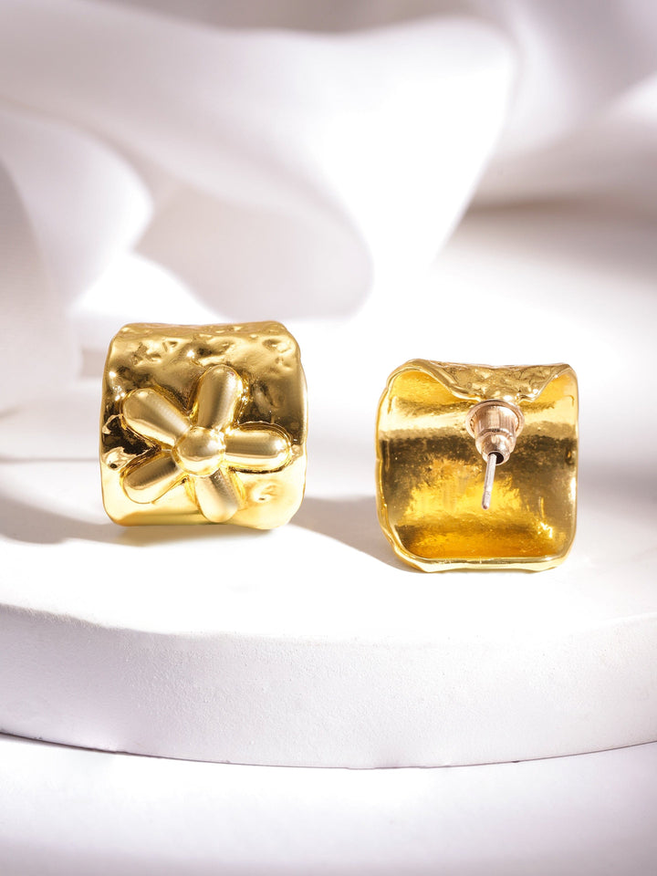Rubans Voguish Gold-Plated Circular Half Hoop Earrings Earrings