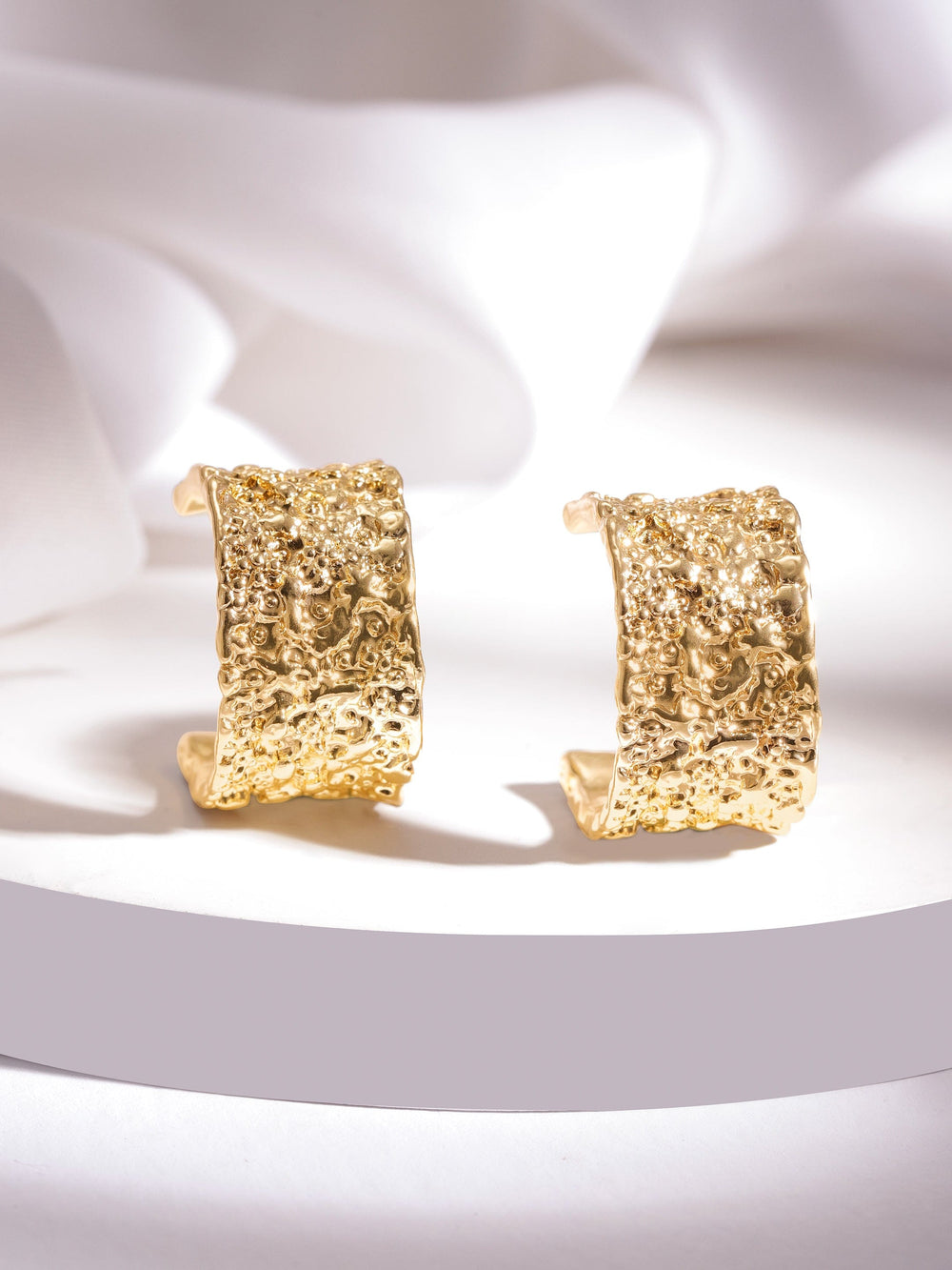 Rubans Voguish Gold Plated Circular Half Hoop Earrings Earrings