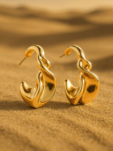 Rubans Voguish Gold-Plated Circular Half Hoop Earrings Hoop Earrings