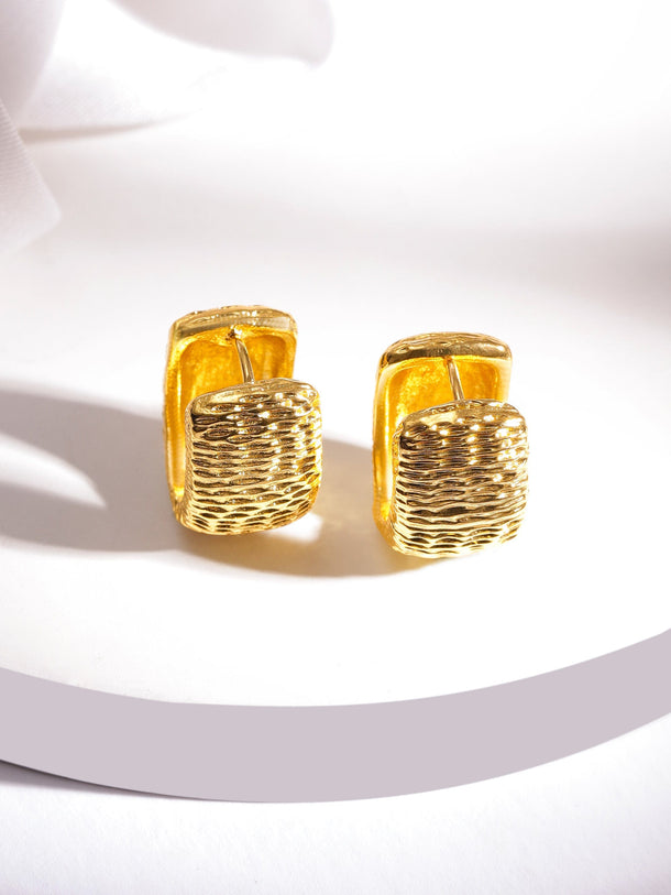 Rubans Voguish Gold-Plated Circular Hoop Earrings Earrings