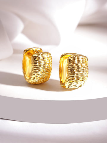 Rubans Voguish Gold-Plated Circular Hoop Earrings Earrings
