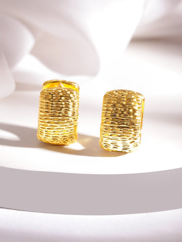 Rubans Voguish Gold-Plated Circular Hoop Earrings Earrings