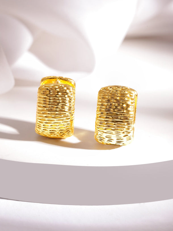 Rubans Voguish Gold-Plated Circular Hoop Earrings Earrings