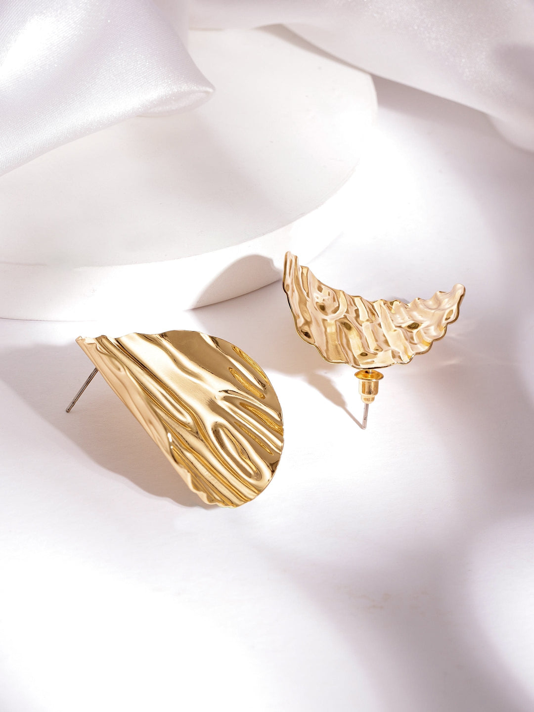 Rubans Voguish Gold Plated Circular Studs Earrings