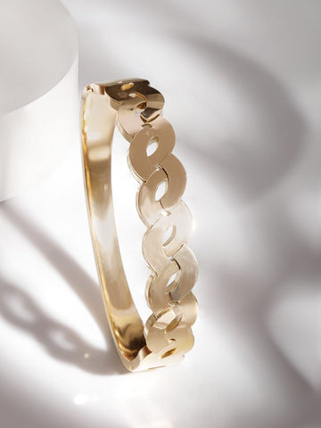 Rubans Voguish Gold Plated Cuban Link Pattern Classy Bracelet Bangles & Bracelets