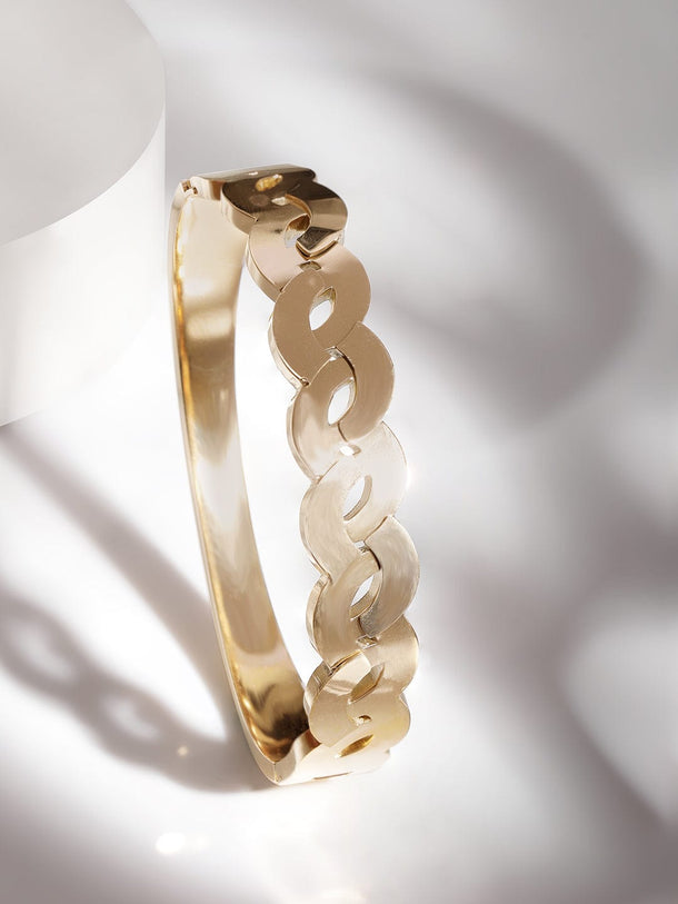 Rubans Voguish Gold Plated Cuban Link Pattern Classy Bracelet Bangles & Bracelets