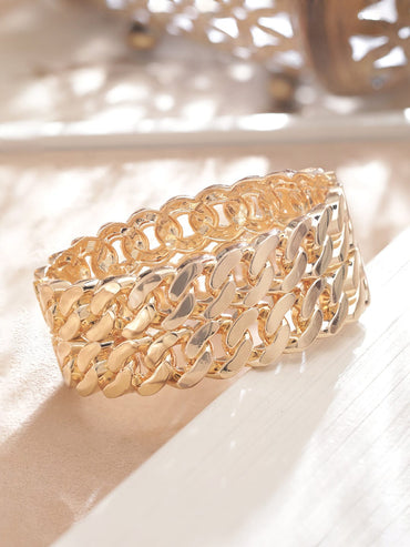 Rubans Voguish Gold plated Cuban Link Pattern Statement Bracelet Bangles & Bracelets