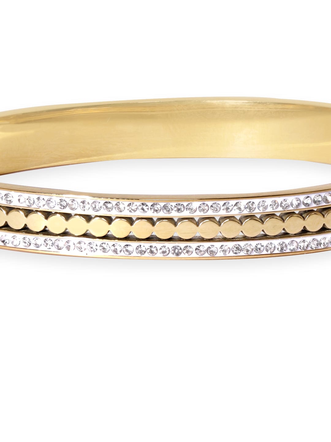 Rubans Voguish Gold Plated Dazzling Zirconia Studded Bracelet Bangles & Bracelets