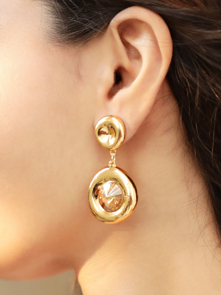 Rubans Voguish Gold-Plated Drop Earrings Earrings