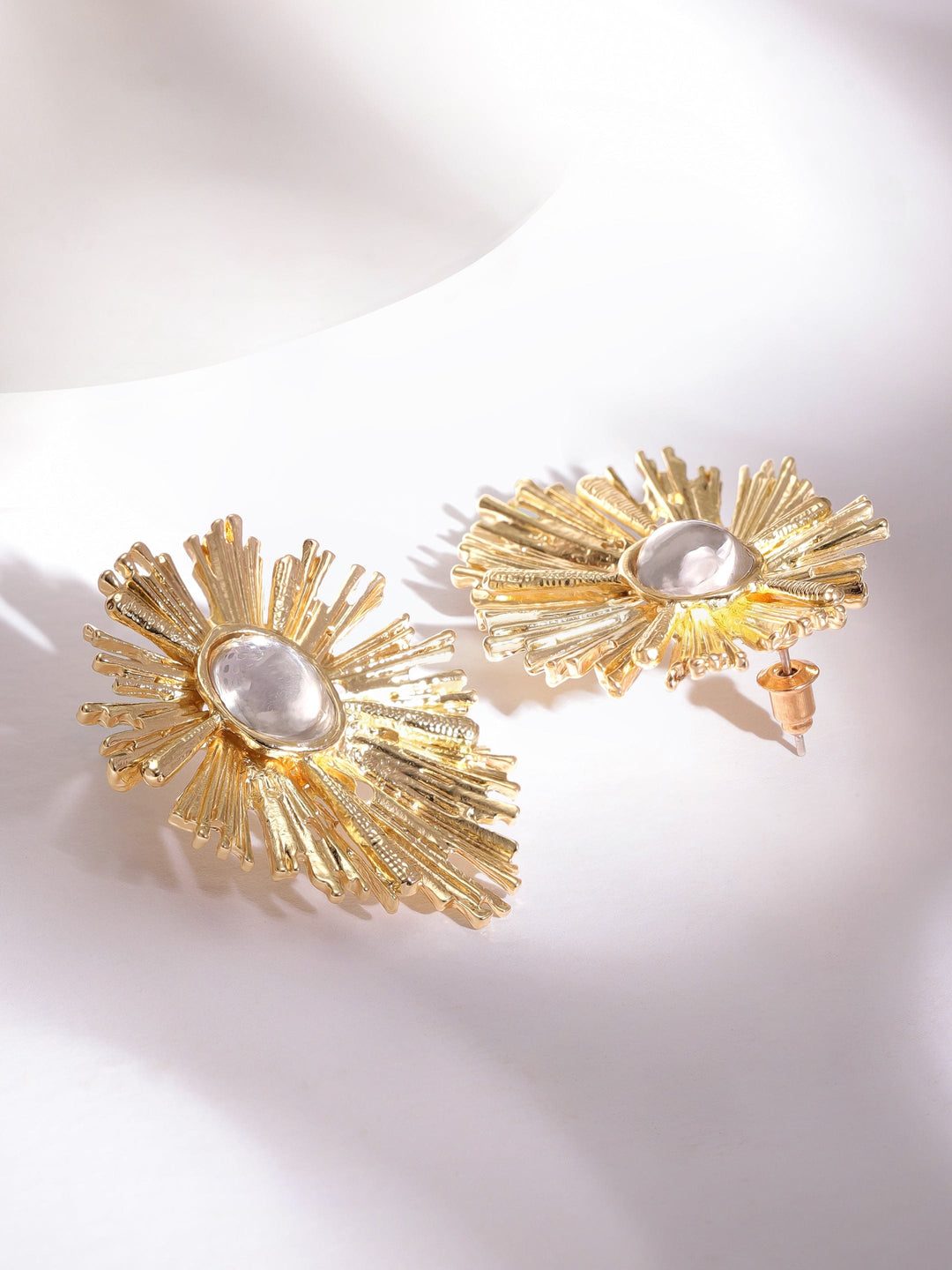 Rubans Voguish Gold-Plated Floral Drop Earrings Earrings