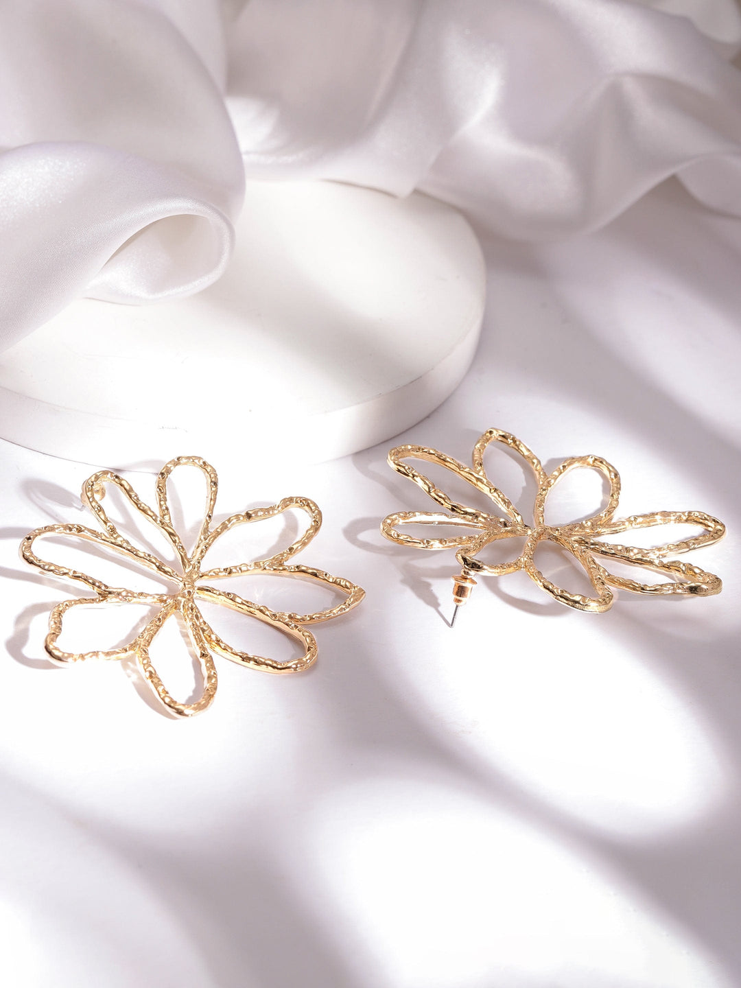 Rubans Voguish Gold-Plated Floral Drop Earrings Earrings