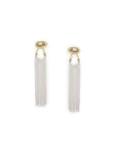 Rubans Voguish Gold Plated Geometric Tasseled Drop Earrings Earrings