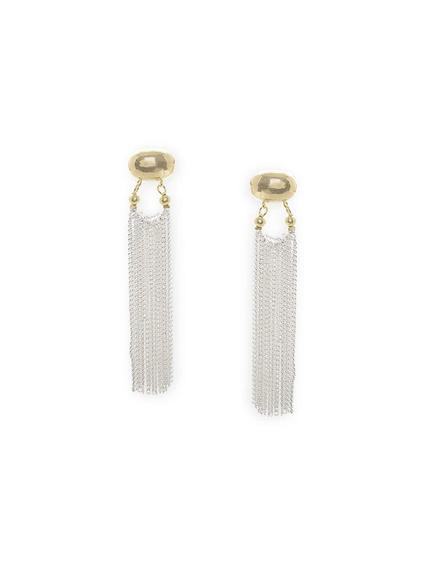Rubans Voguish Gold Plated Geometric Tasseled Drop Earrings Earrings