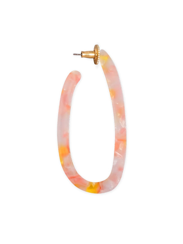 Rubans Voguish Gold Plated Marbled Pastel Oval Hoop Earrings Earrings