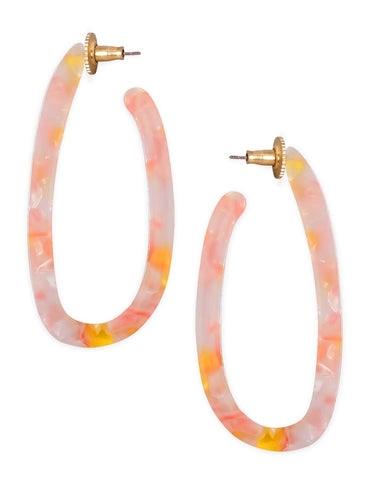 Rubans Voguish Gold Plated Marbled Pastel Oval Hoop Earrings Earrings