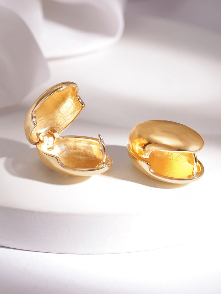 Rubans Voguish Gold-Plated Oval Studs Earrings Earrings