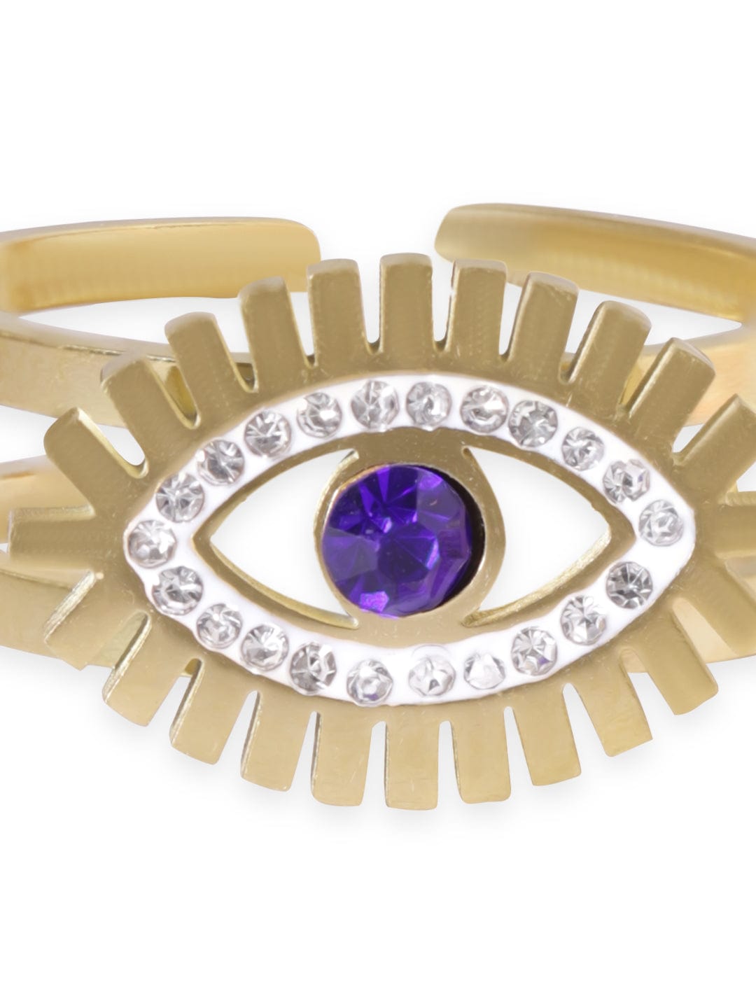 Circle Evil Eye 22K Gold Ring For Women