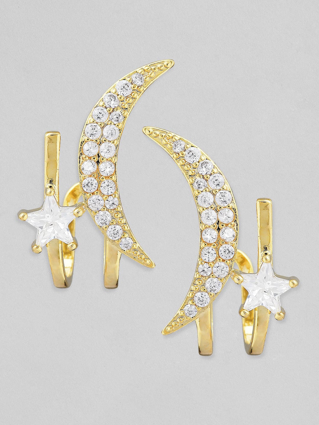 Rubans Voguish Gold-Plated  White Contemporary Stud Earrings Earrings