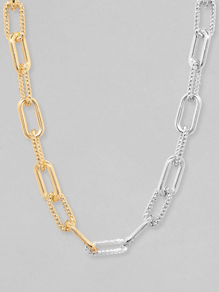 Rubans Voguish Gold  Rhodium Plated Cuban Shape Chain Chain & Necklaces