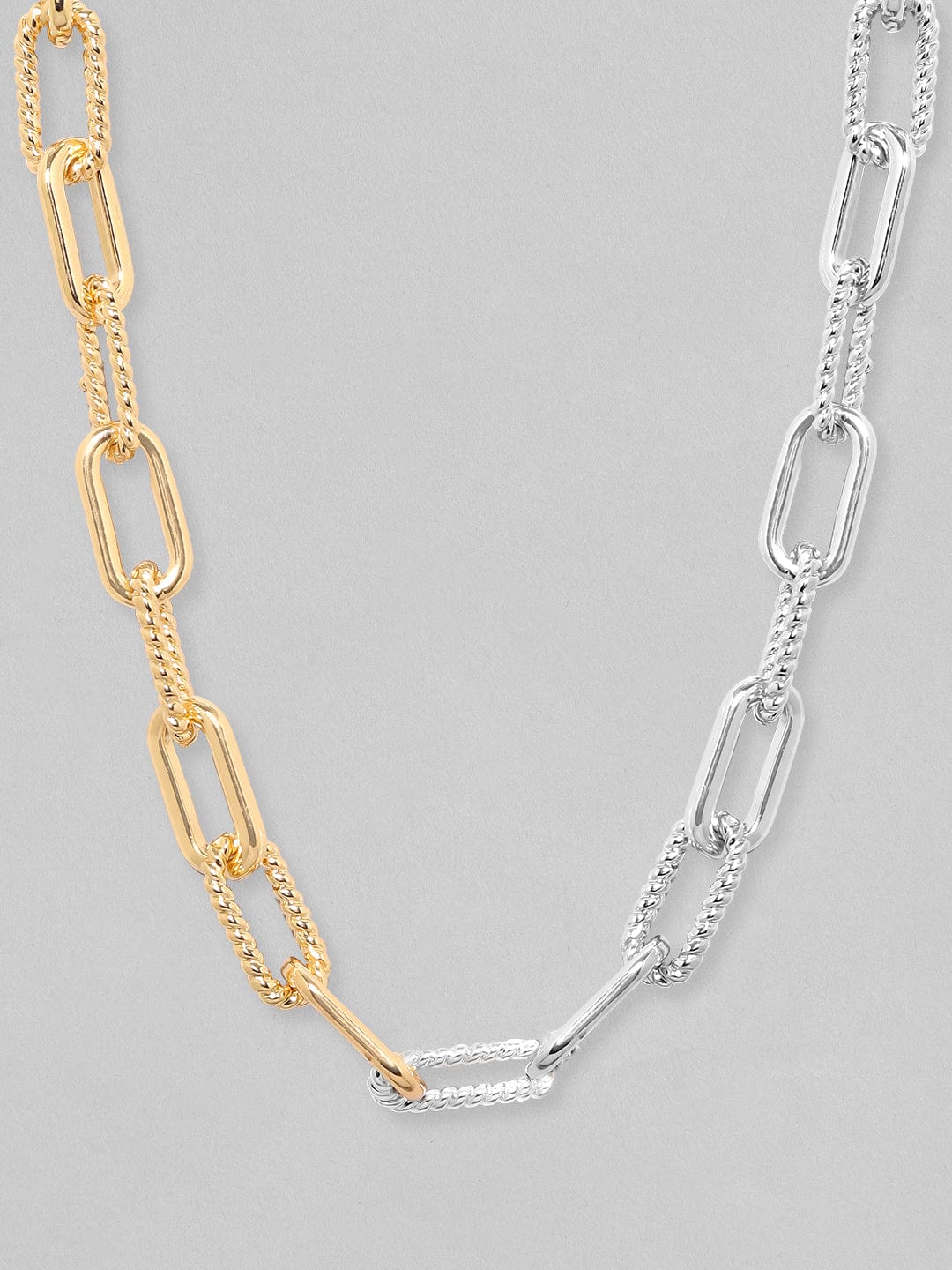 Rubans Voguish Gold  Rhodium Plated Cuban Shape Chain Chain & Necklaces
