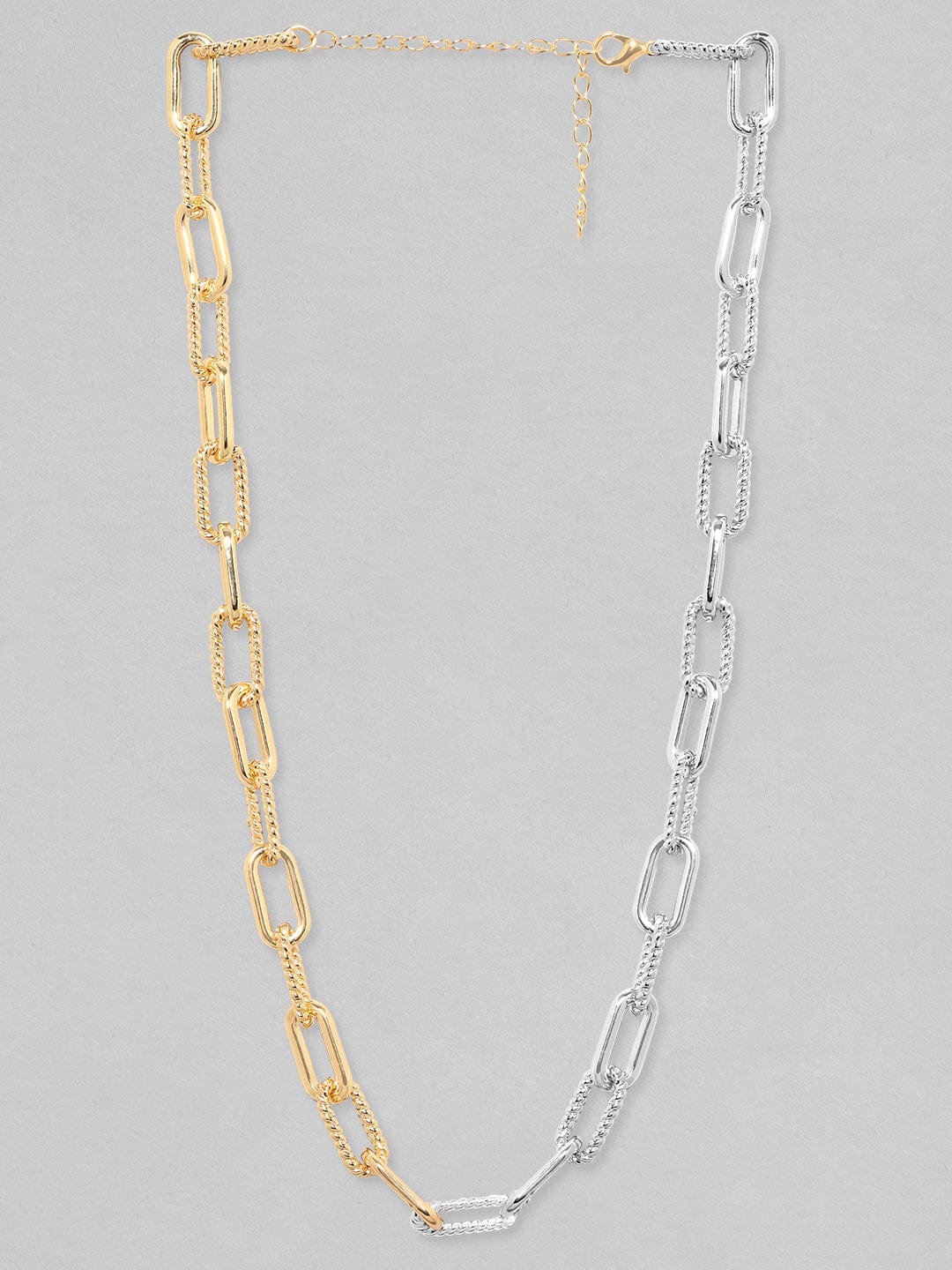 Rubans Voguish Gold  Rhodium Plated Cuban Shape Chain Chain & Necklaces