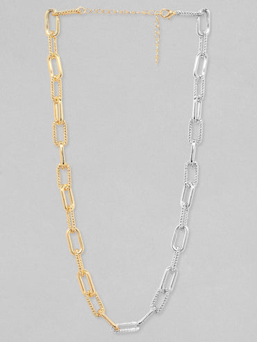 Rubans Voguish Gold  Rhodium Plated Cuban Shape Chain Chain & Necklaces
