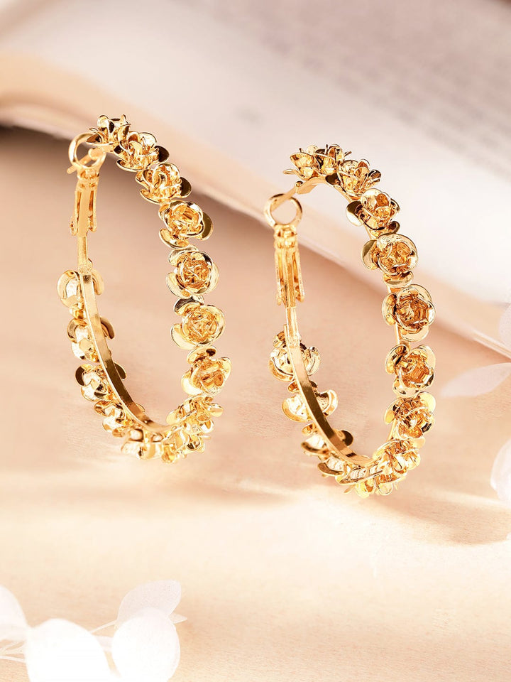 Rubans Voguish Gold-Toned Circular Hoop Earrings Earrings