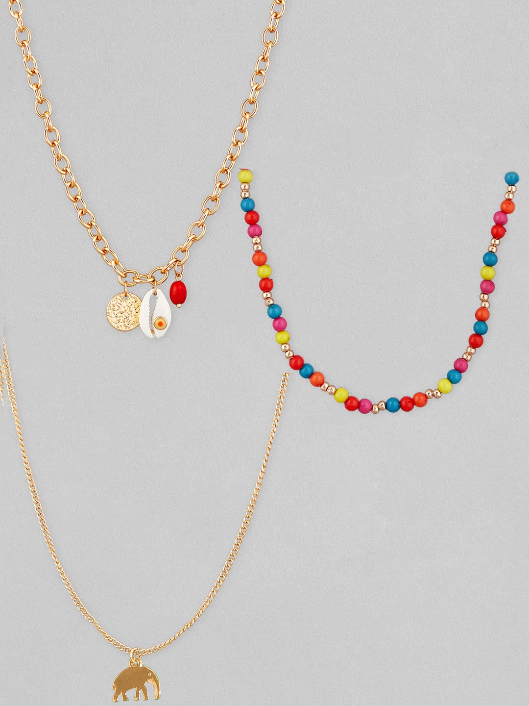 Rubans Voguish Gold-Toned Red Gold-Plated Handcrafted Necklace Chain & Necklaces